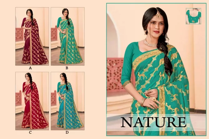 Nature By Ronisha Embroidery Wedding Sarees Wholesale Shop In Surat
